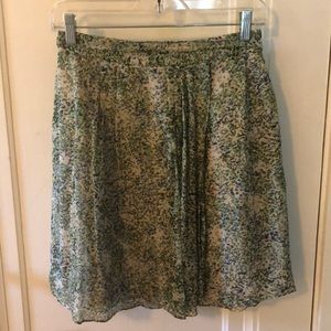 J. Crew Green Print Skirt